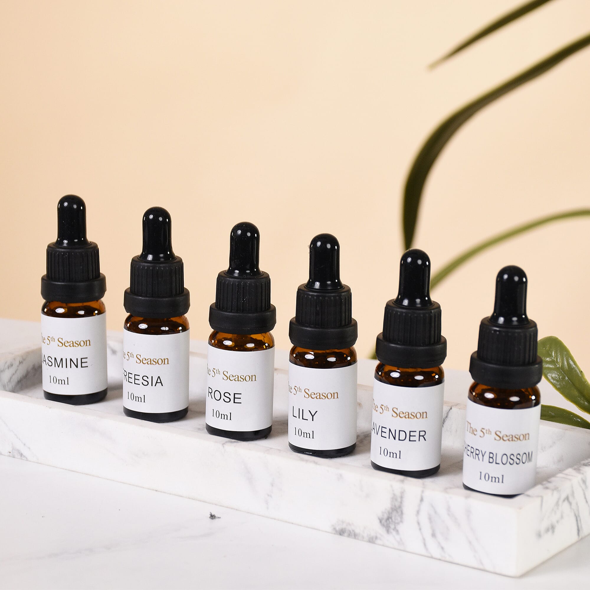 The 5th Season - Set of 6 Fragrance Oils Floral Set (Fragrance: Lavender, Rose, Jasmine, Freesia, Lily and Cherry Blossom )- 10ml
