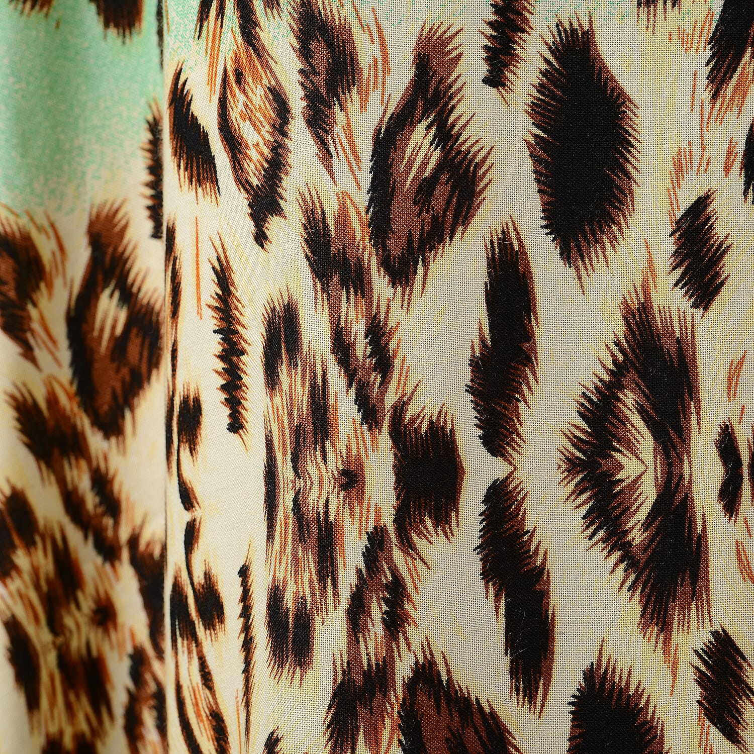 Close Out Leopard and Paisley Pattern Long Dress in Green (Size 80x30cm)