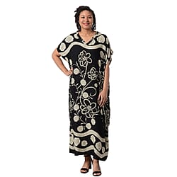 Floral Printed Long Dress in Black (Size 80x30cm)