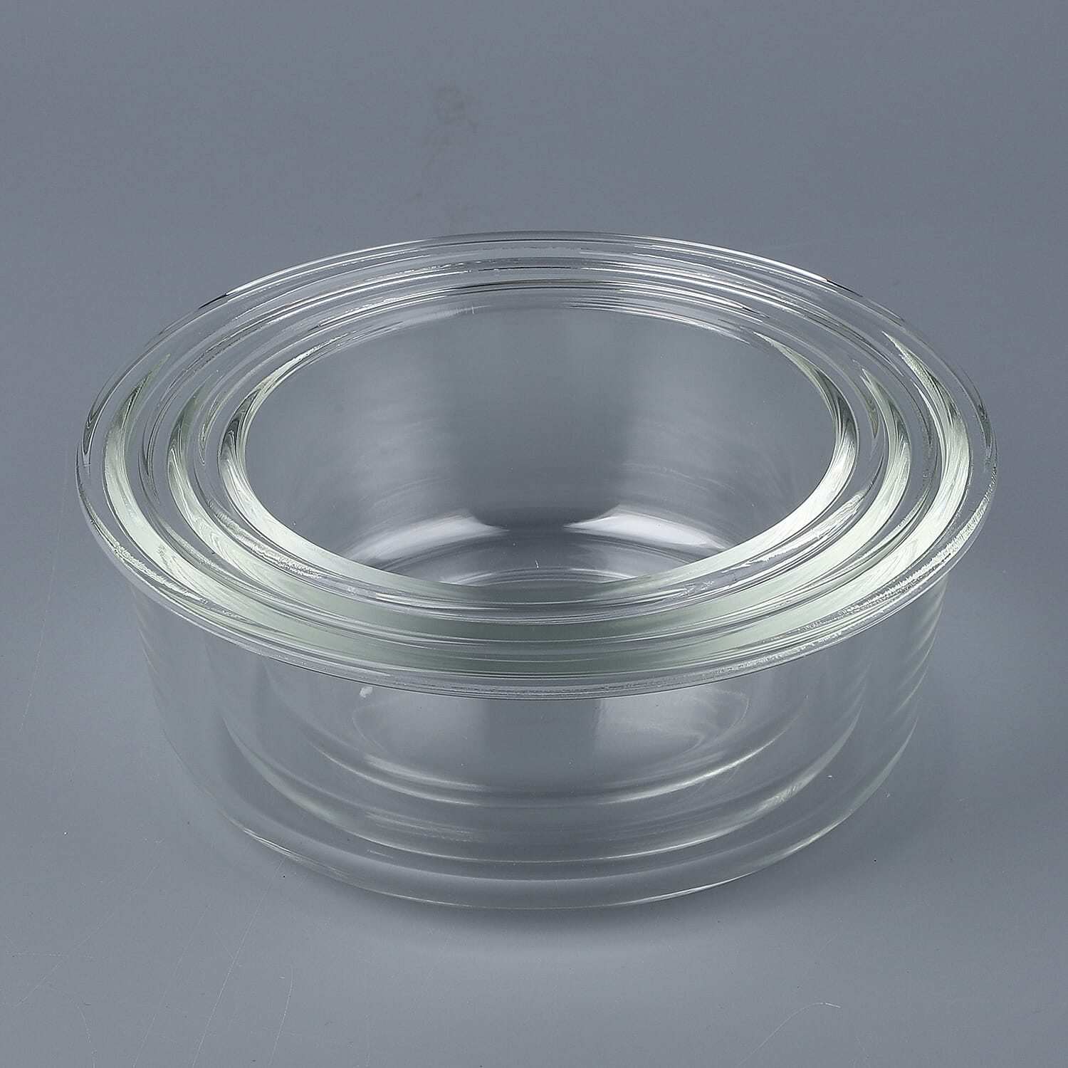 Set of 3 Glass Preservation Round Shape Box Size:13.5x6cm, 15x6.5cm, 17.5x7.3cm) - Pink