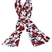 SUGARCRISP Chiffon Red, White and Black Floral Printed Scarf (152x45cm)