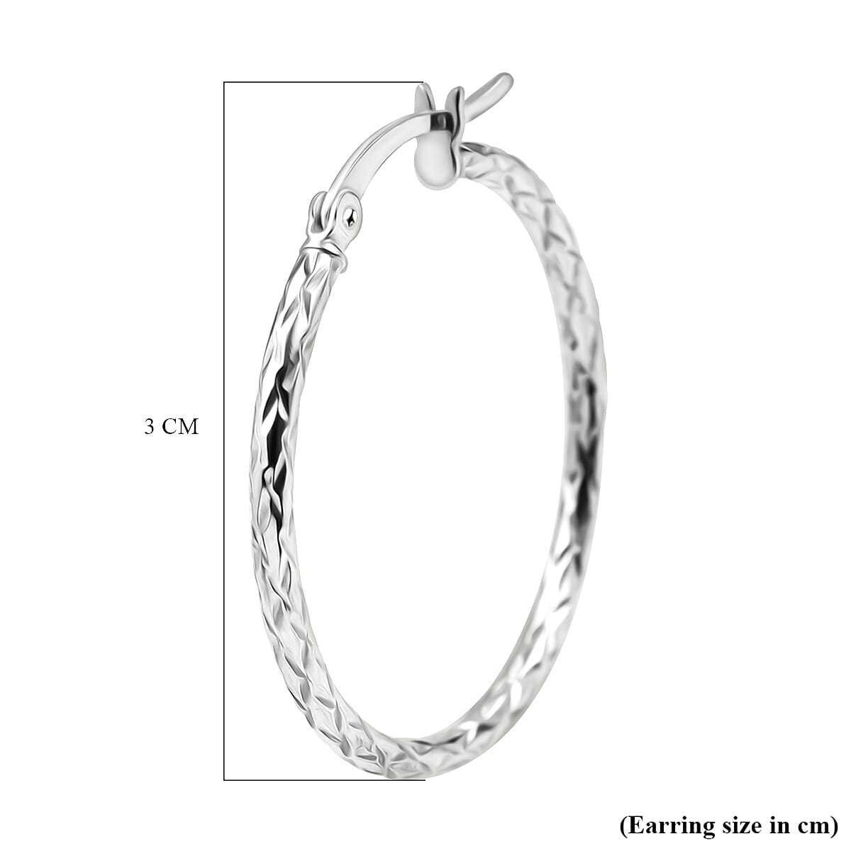 Sterling Silver Diamond Cut Hoop Earrings
