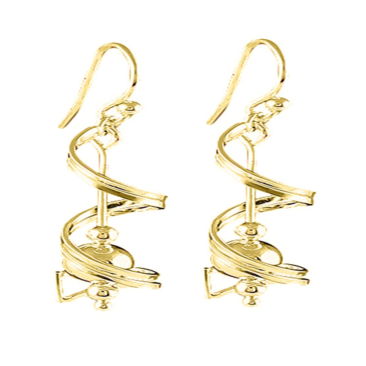 New York Close Out Yellow Gold Overlay Sterling Silver Dangling Hook Earrings