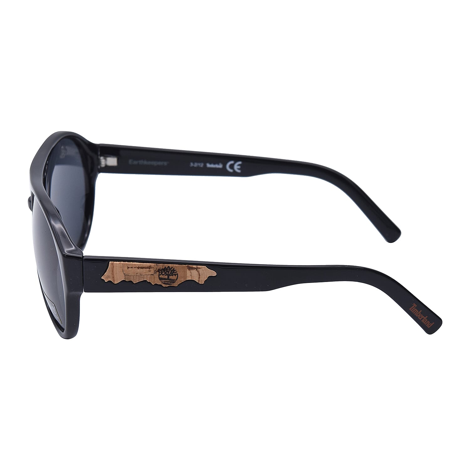 TIMBERLAND Black Aviator Sunglasses with Grey Lenses