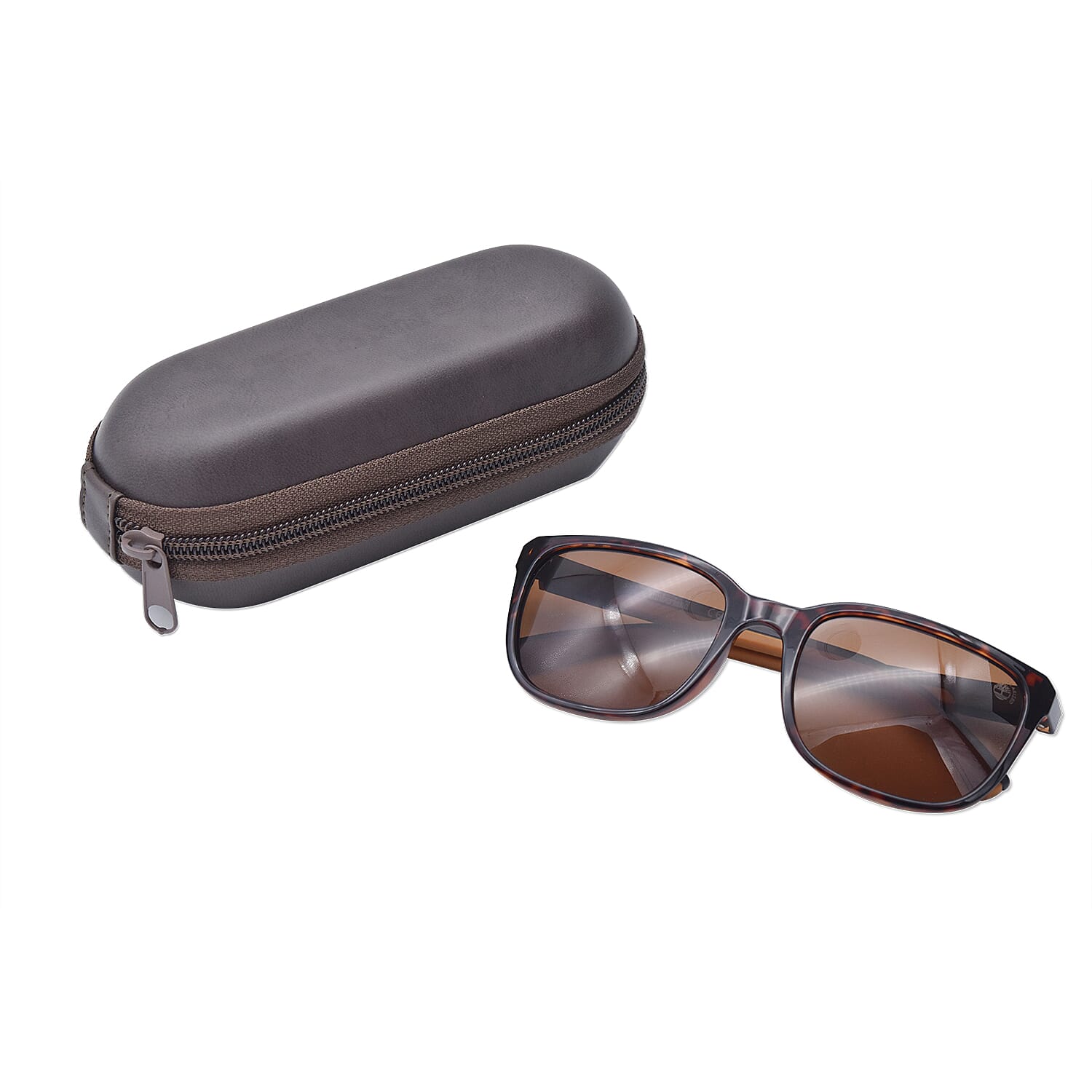 TIMBERLAND Tortoise Wayfarer Sunglasses with Brown Lenses