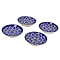 Set of 4 Hand Painted Ceramic Plates - Blue