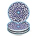 Set of 4 Hand Painted Ceramic Plates  - Blue