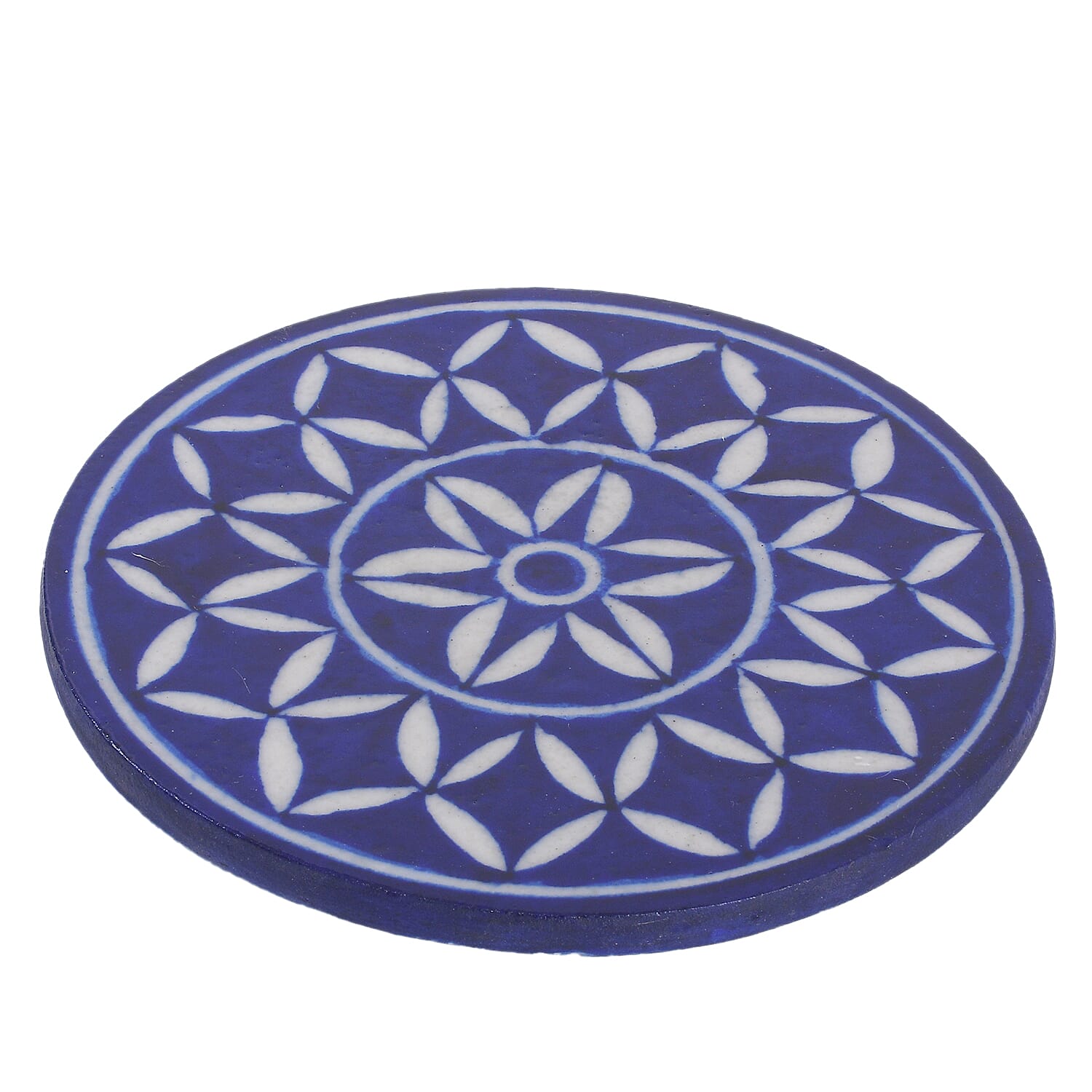 Hand Painted Ceramic Trivet - Blue