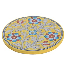 Hand Painted Ceramic Trivet - Yellow & Multi