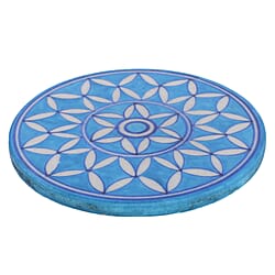 Hand Painted Ceramic Trivet - Teal