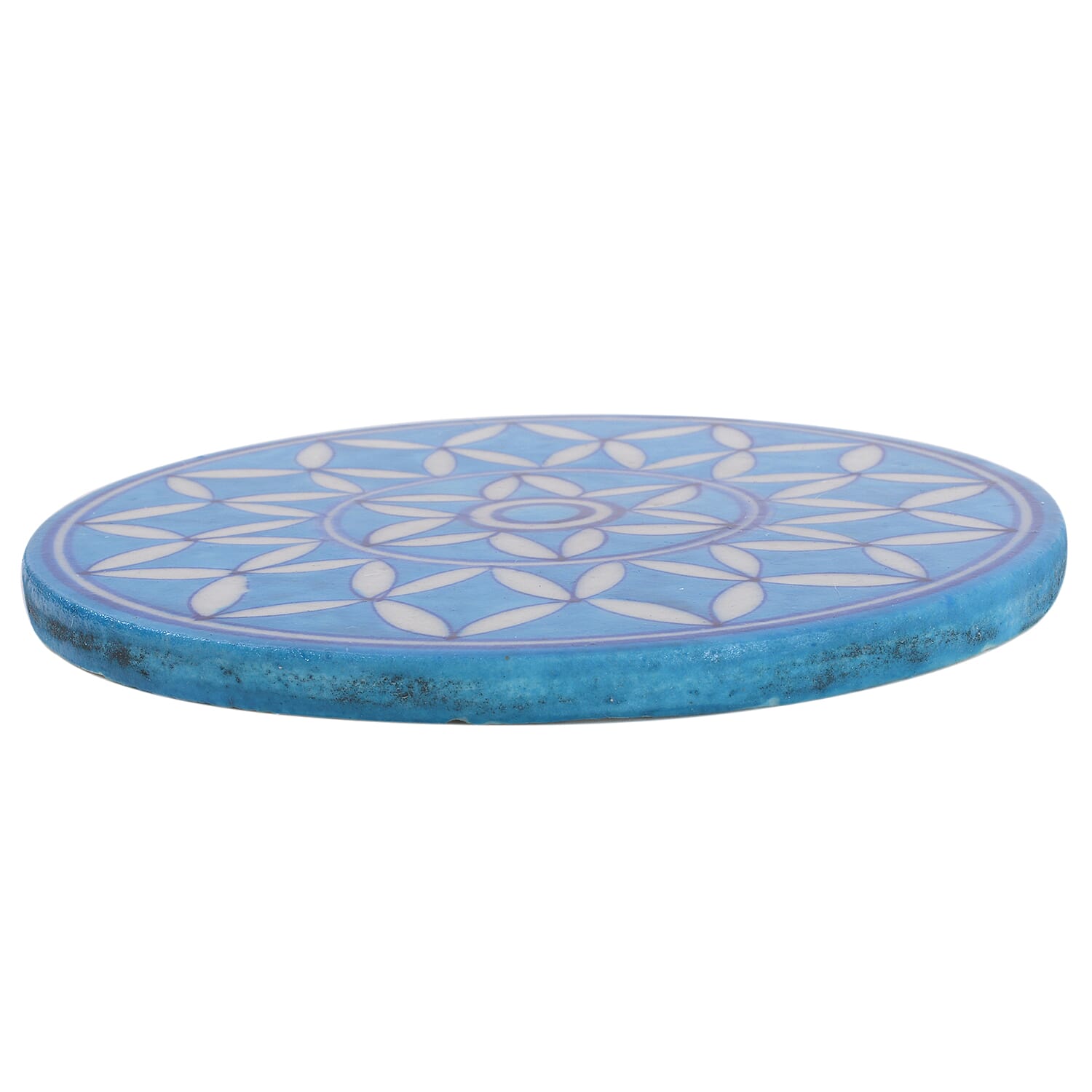 Jaipur Blue - Hand Painted Ceramic Trivet (Size 15 Cm) - Blue