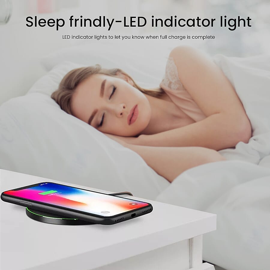 10W Wireless Fast Charging Pad- Black