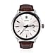 JOWISSA Tiro Swiss Mens 5 ATM Water Resistant Watch with Alligator Print Genuine Leather Strap - Silver & Brown