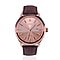 JOWISSA Tiro Swiss Mens 5 ATM Water Resistant Watch with Alligator Print Genuine Leather Strap - Rose Gold & Brown