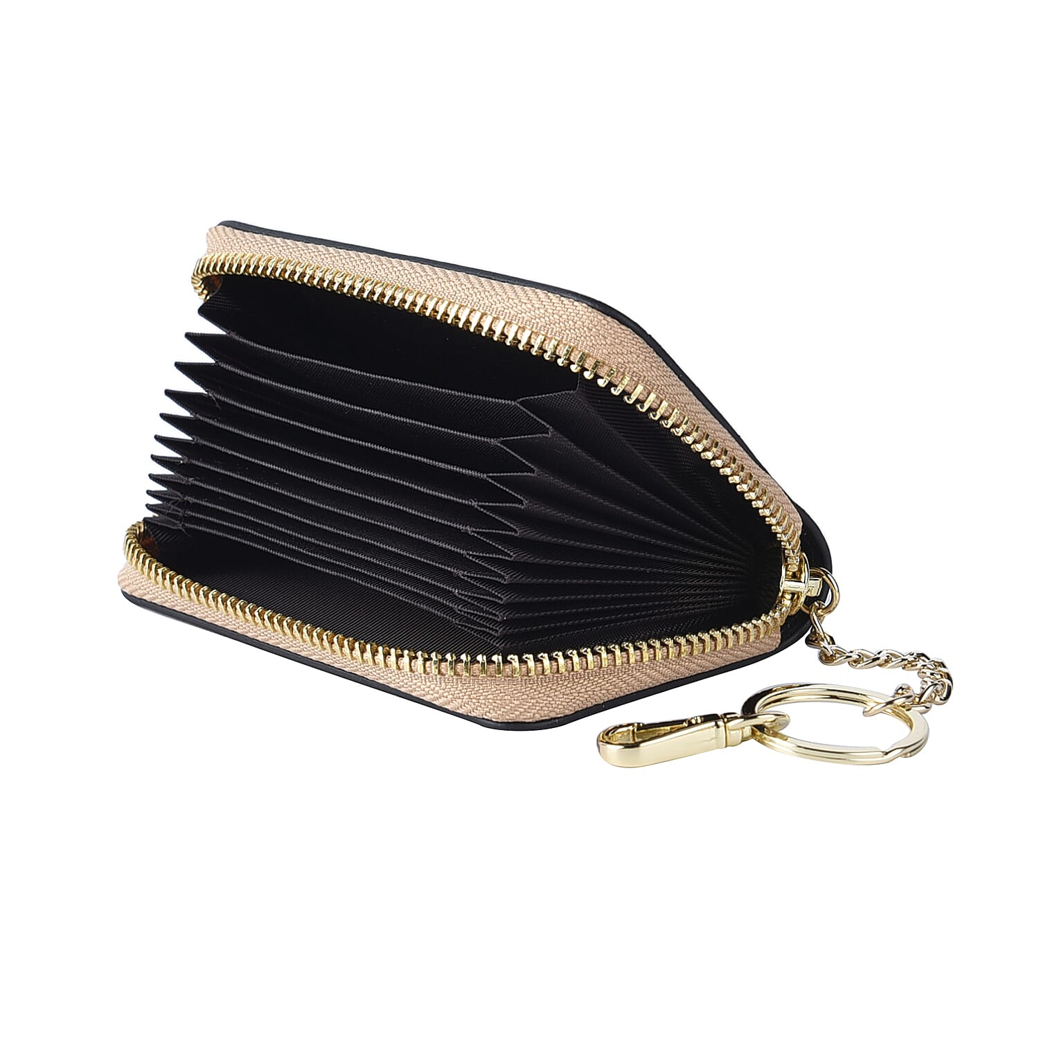 Genuine Leather Alphabet L Wallet with Engraved Message on Back Side (Size 11X7.5X2.5 Cm) - Gold