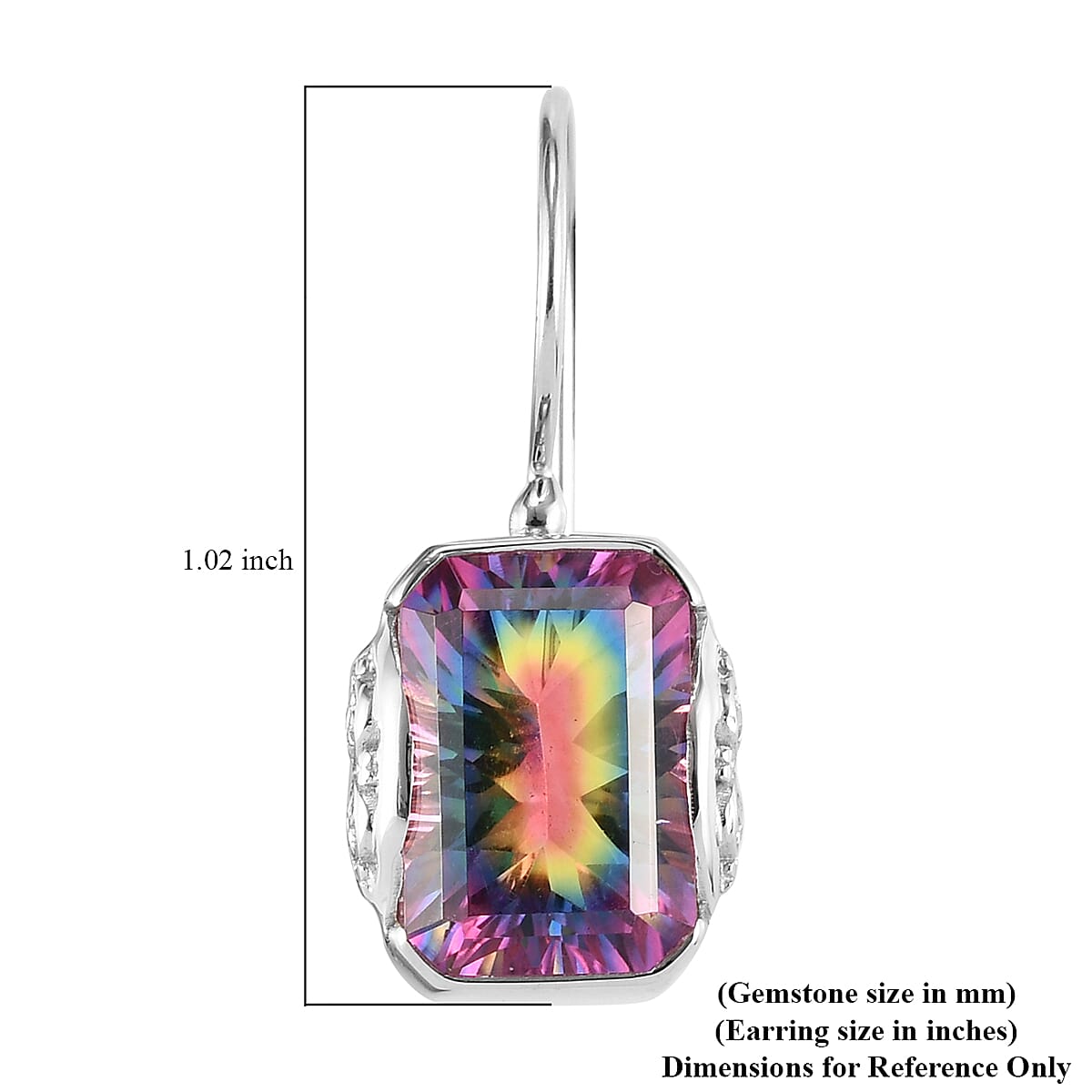 Sajen Silver Celestial Collection - Quartz Doublet Celestial Starlight Hook Earrings in Rhodium Overlay Sterling Silver 9.15 Ct