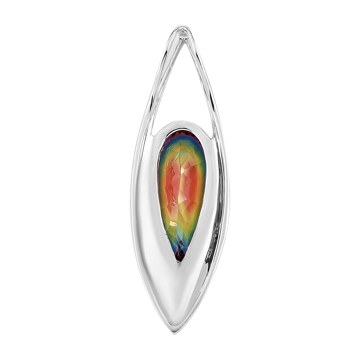 Sajen Silver Celestial Collection - Quartz Doublet Celestial Starlight  Pendant in Rhodium Overlay Sterling Silver 5.25 Ct.