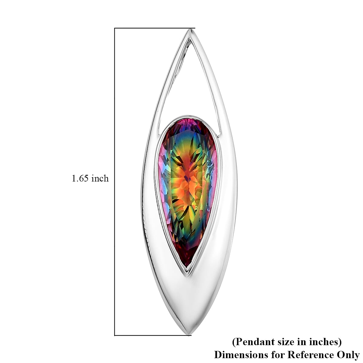 Sajen Silver Celestial Collection - Quartz Doublet Celestial Starlight  Pendant in Rhodium Overlay Sterling Silver 5.25 Ct.