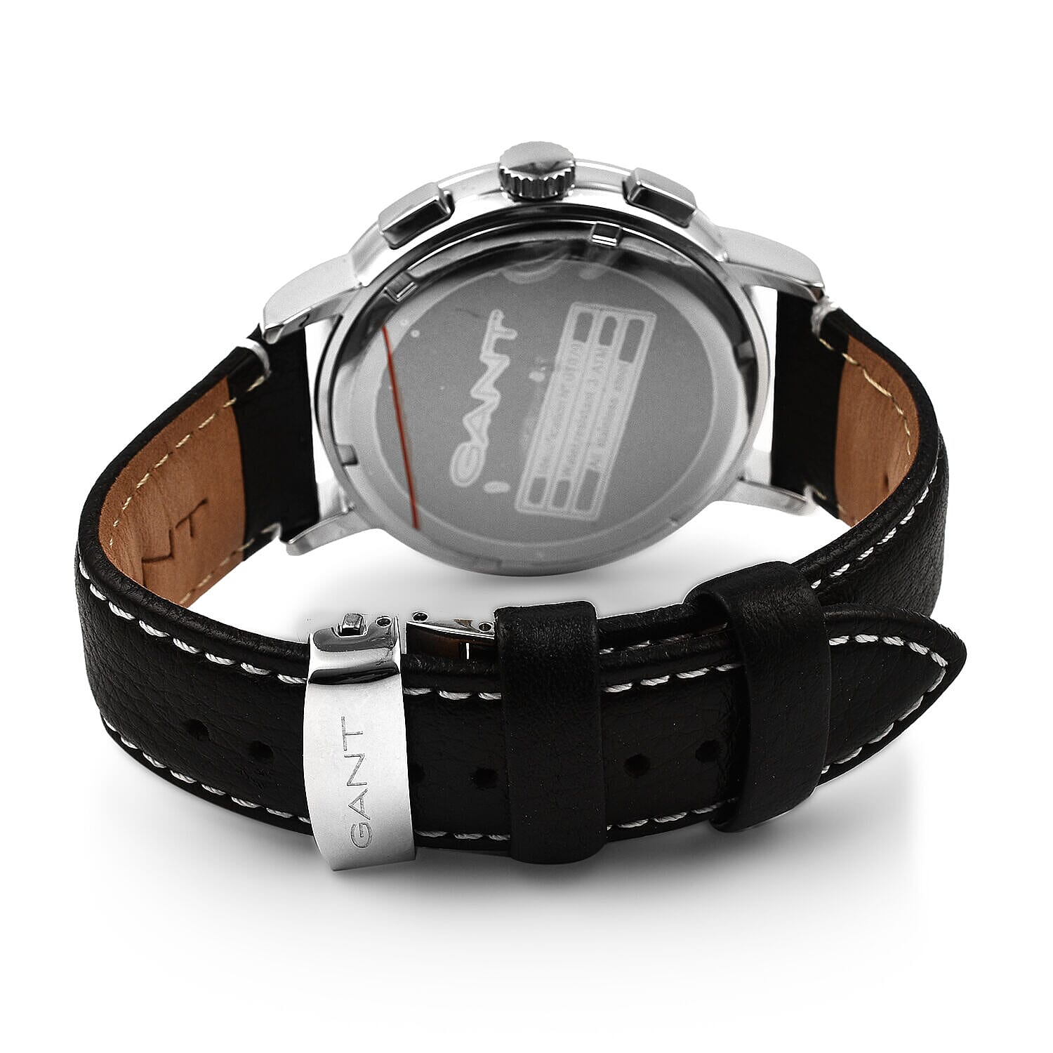 GANT WILMER Multi-Function Mens White Dial Watch with Black Leather Strap