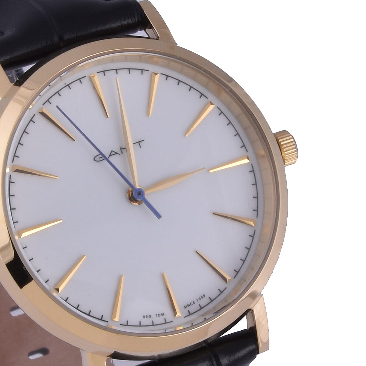 GANT White Dial Ladies Watch with Black Leather Strap