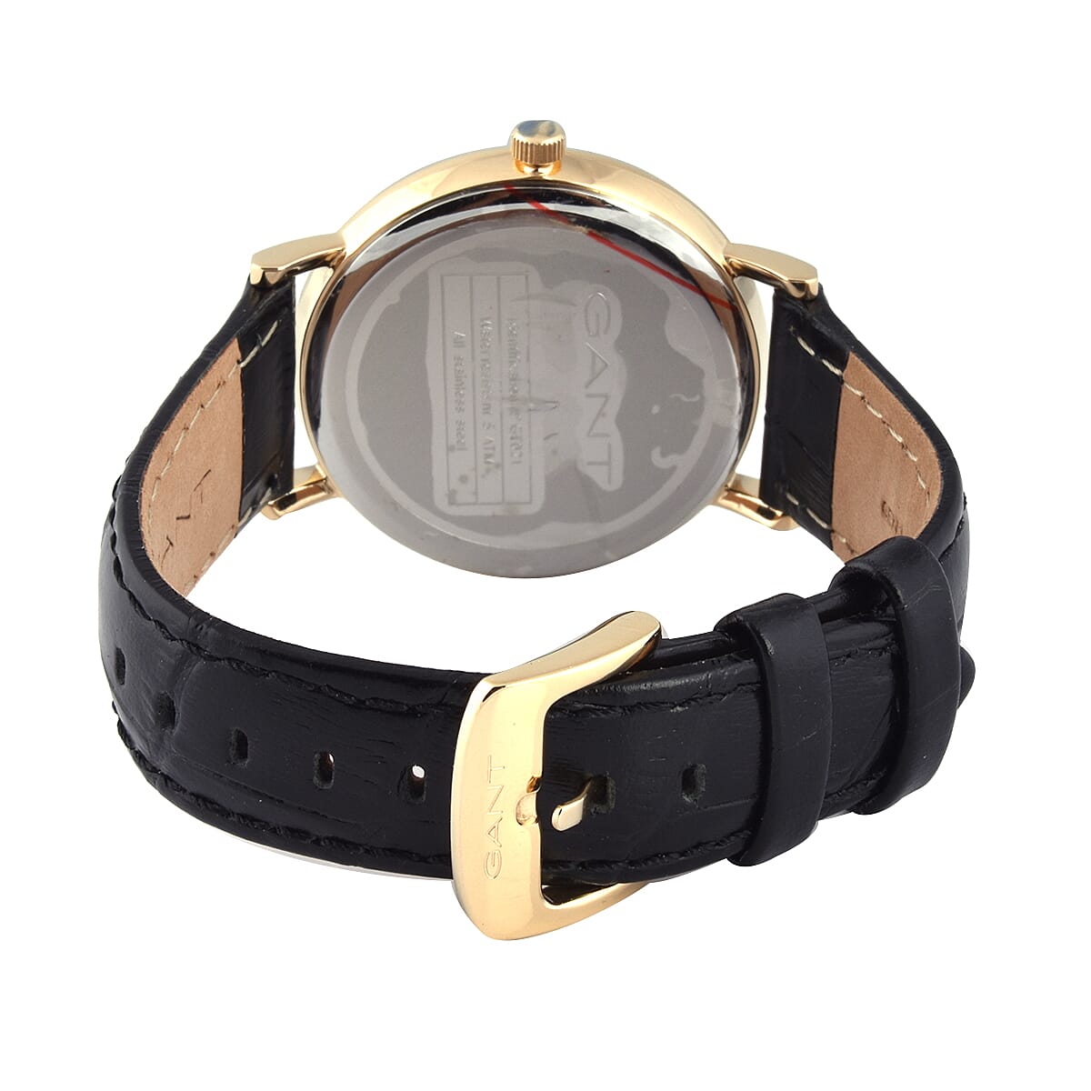 GANT White Dial Ladies Watch with Black Leather Strap