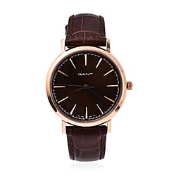 GANT Brown Dial Ladies Watch with Brown Leather Strap