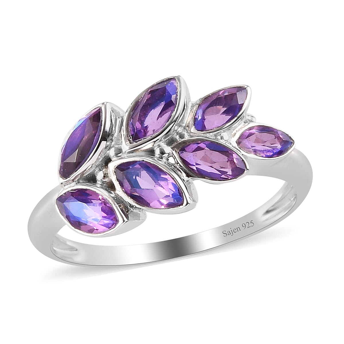 Sajen Silver ILLUMINATION COLLECTION - Quartz Doublet Rainbow Lavender  Ring in Rhodium Overlay Sterling Silver 1.710  Ct.
