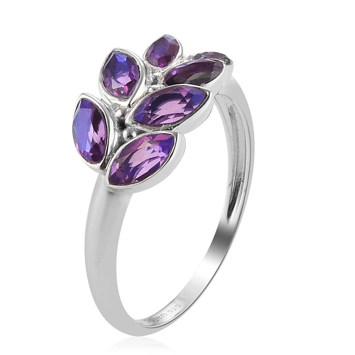 Sajen Silver ILLUMINATION COLLECTION - Quartz Doublet Rainbow Lavender  Ring in Rhodium Overlay Sterling Silver 1.710  Ct.
