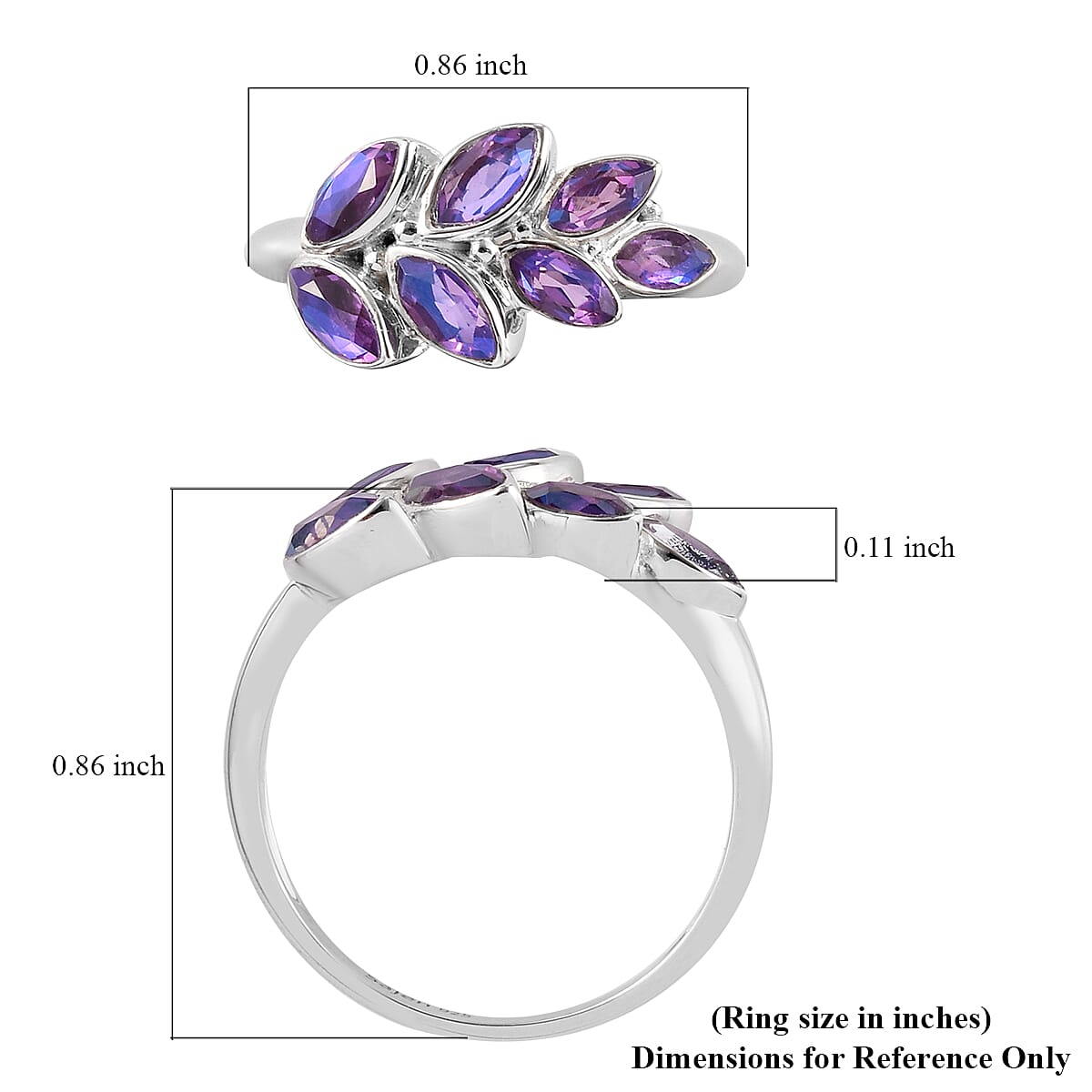 Sajen Silver ILLUMINATION COLLECTION - Quartz Doublet Rainbow Lavender  Ring in Rhodium Overlay Sterling Silver 1.710  Ct.