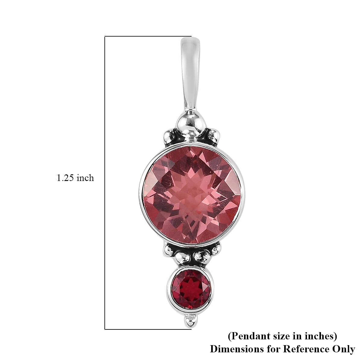 Multi Gemstones, Quartz Doublet Celestial Ruby Pendant in Rhodium Overlay Sterling Silver 4.35 Ct