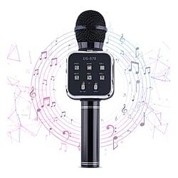 Wireless Rechargeable Karaoke Microphone with Bluetooth Speaker - Black