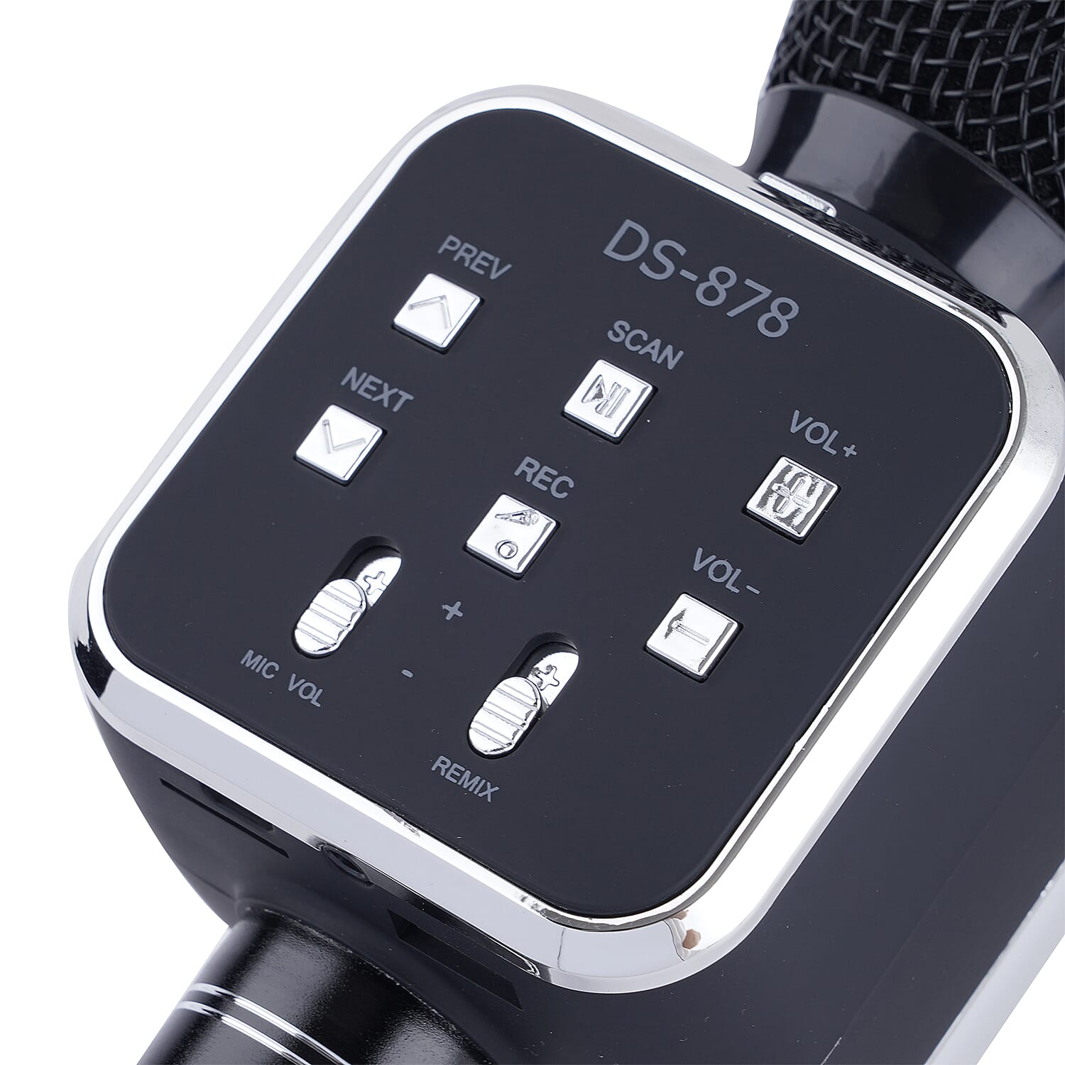 Wireless Rechargeable Karaoke Microphone with Bluetooth Speaker - Black