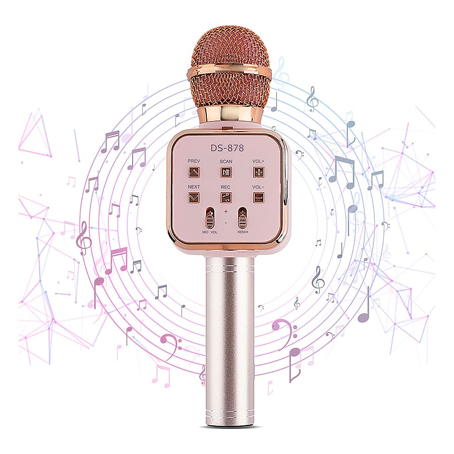 Multi Function - Rechargable Wireless Handheld Karaoke Bluetooth Microphone - Pink