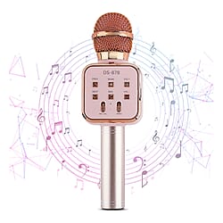 Wireless Rechargeable Karaoke Microphone with Bluetooth Speaker - Black