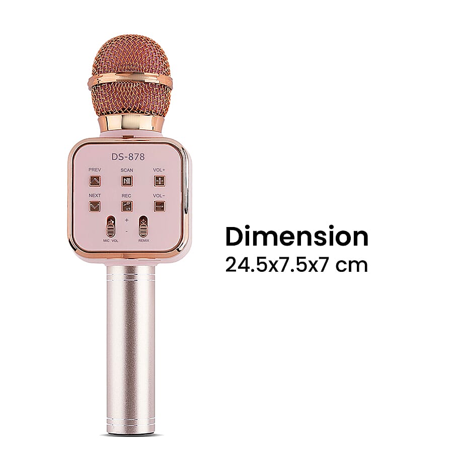 Multi Function - Rechargable Wireless Handheld Karaoke Bluetooth Microphone - Pink