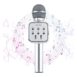 Wireless Rechargeable Karaoke Microphone with Bluetooth Speaker - Black