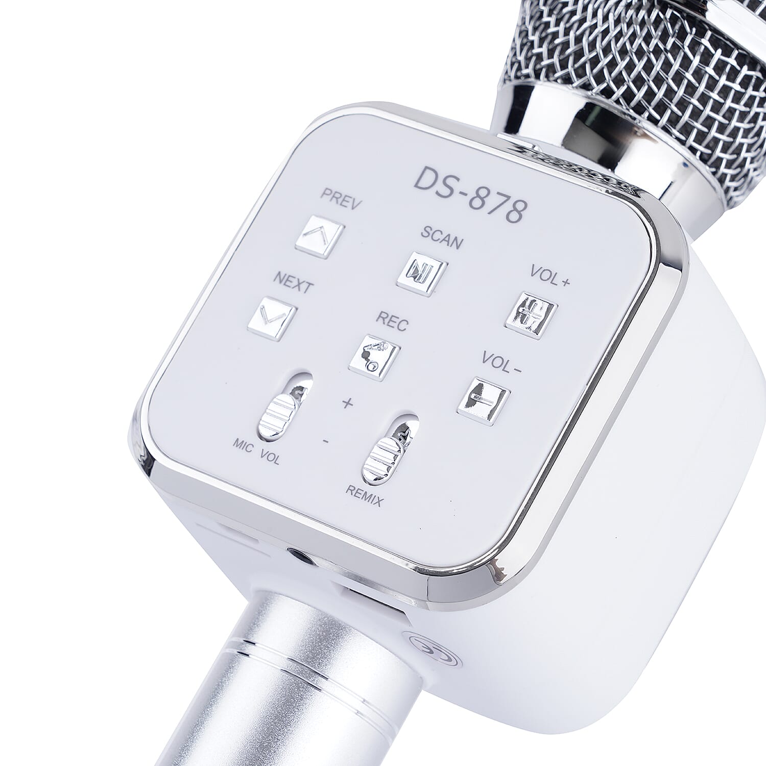 Multi Function - Rechargable Wireless Handheld Karaoke Bluetooth Microphone - Silver