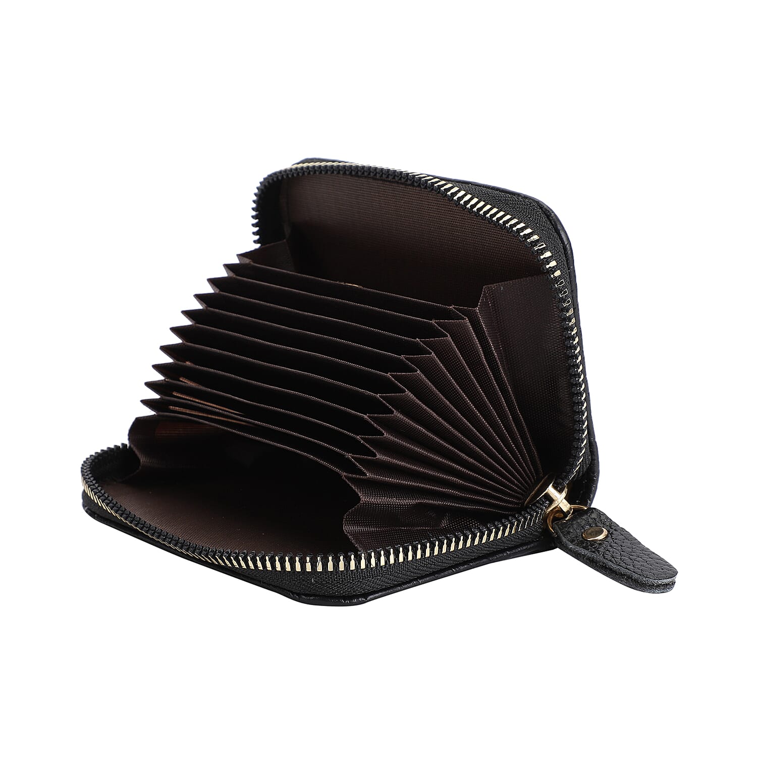 Closeout Deal Genuine Leather Snake Skin Pattern Wallet - Black