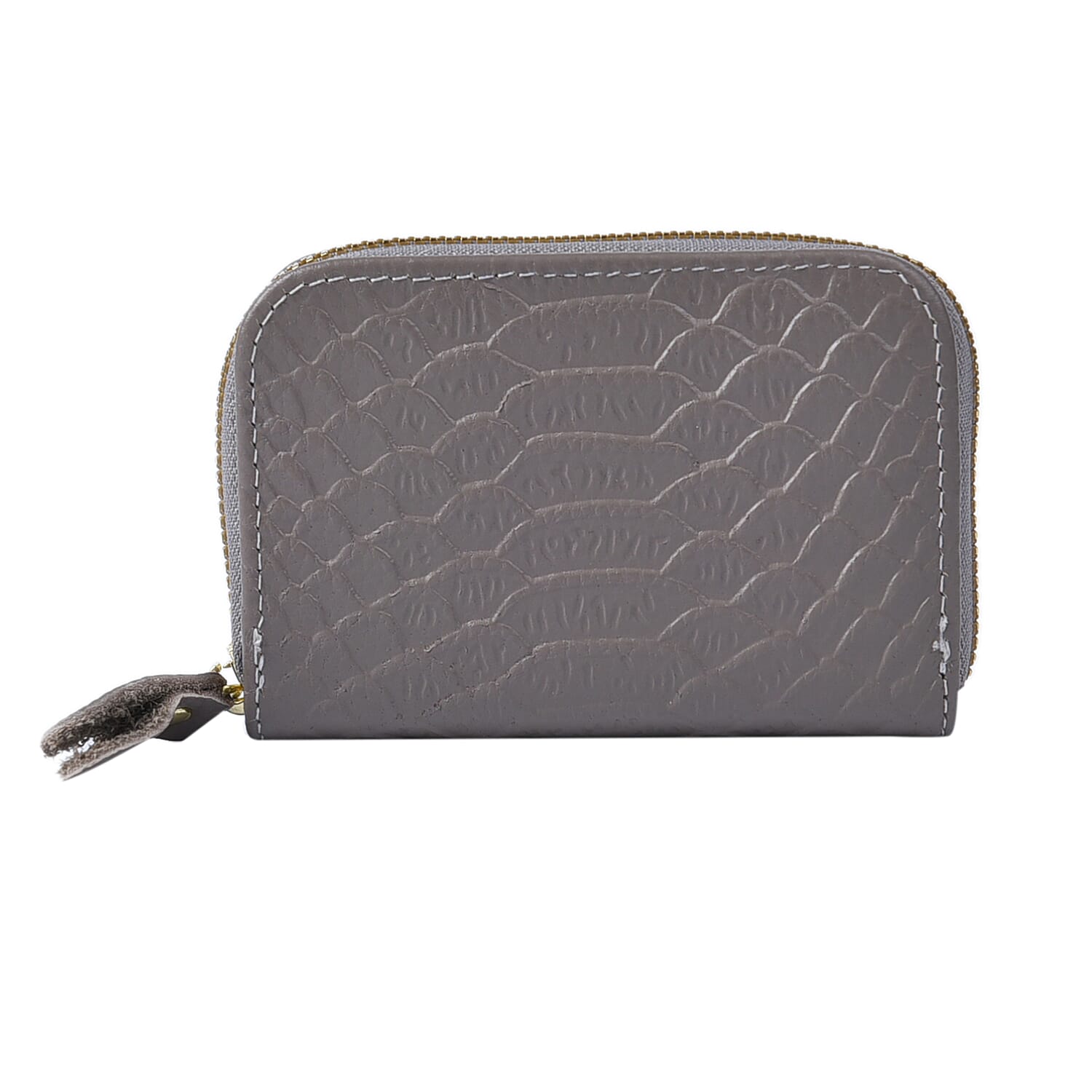 Closeout Deal Genuine Leather Snake Skin Embossed Wallet (Size 11x7 cm) - Grey