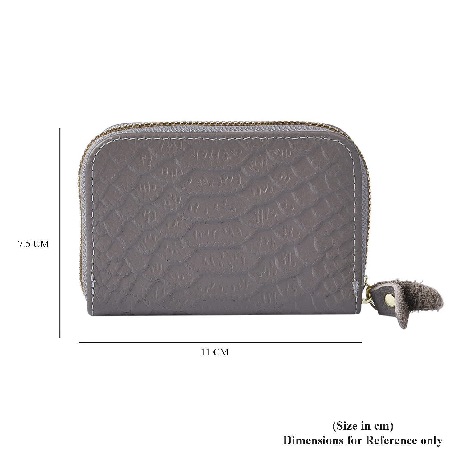 Closeout Deal Genuine Leather Snake Skin Embossed Wallet (Size 11x7 cm) - Grey