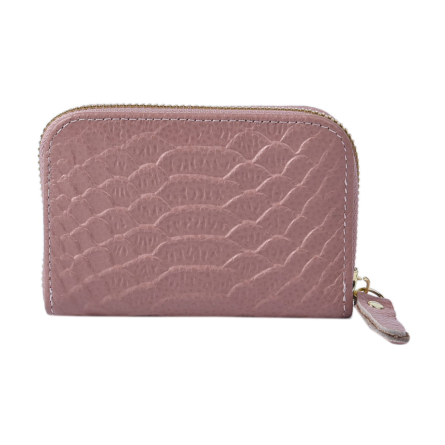 Closeout Deal Genuine Leather Snake Skin Embossed Wallet (Size 11x7 cm) - Pink