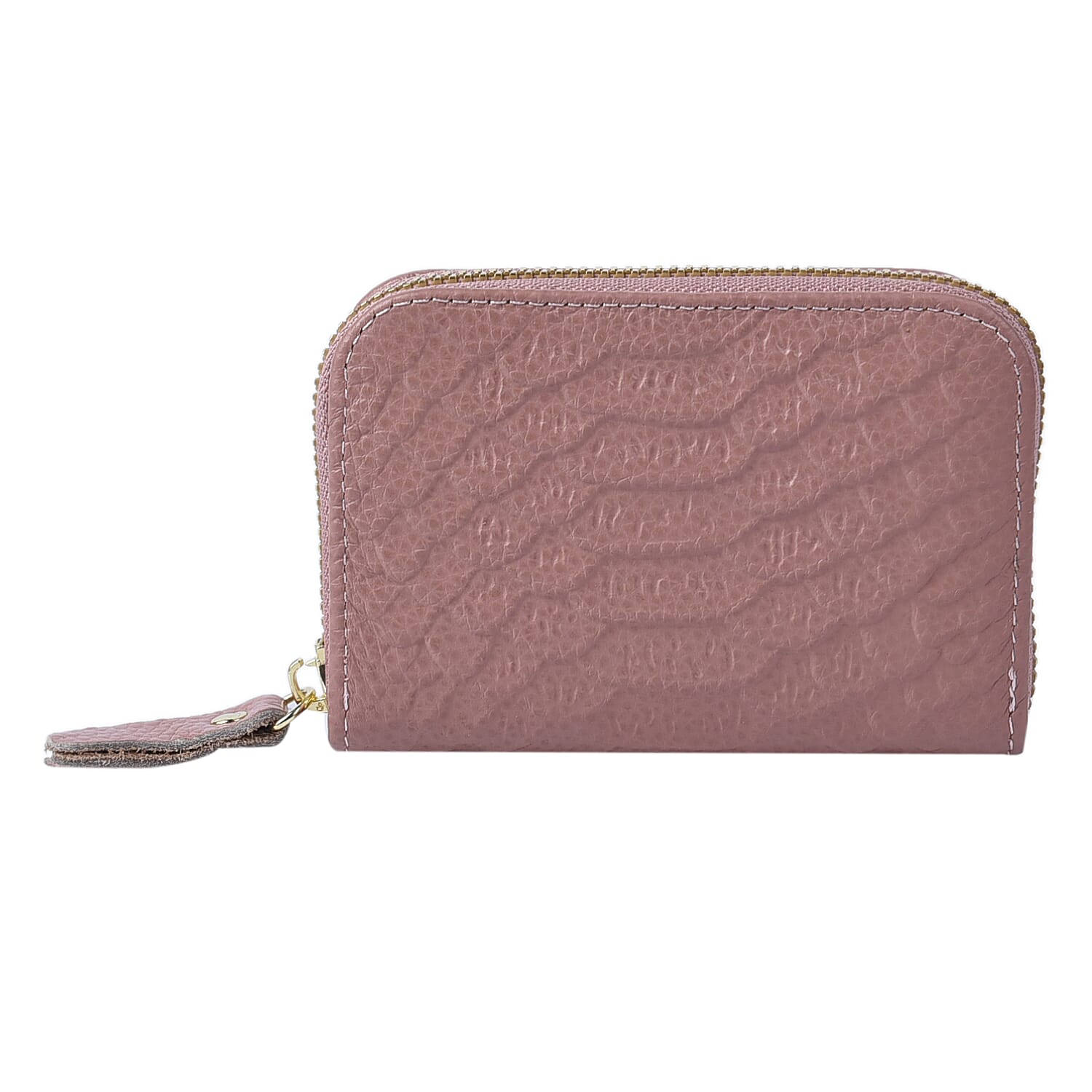 Closeout Deal Genuine Leather Snake Skin Embossed Wallet (Size 11x7 cm) - Pink