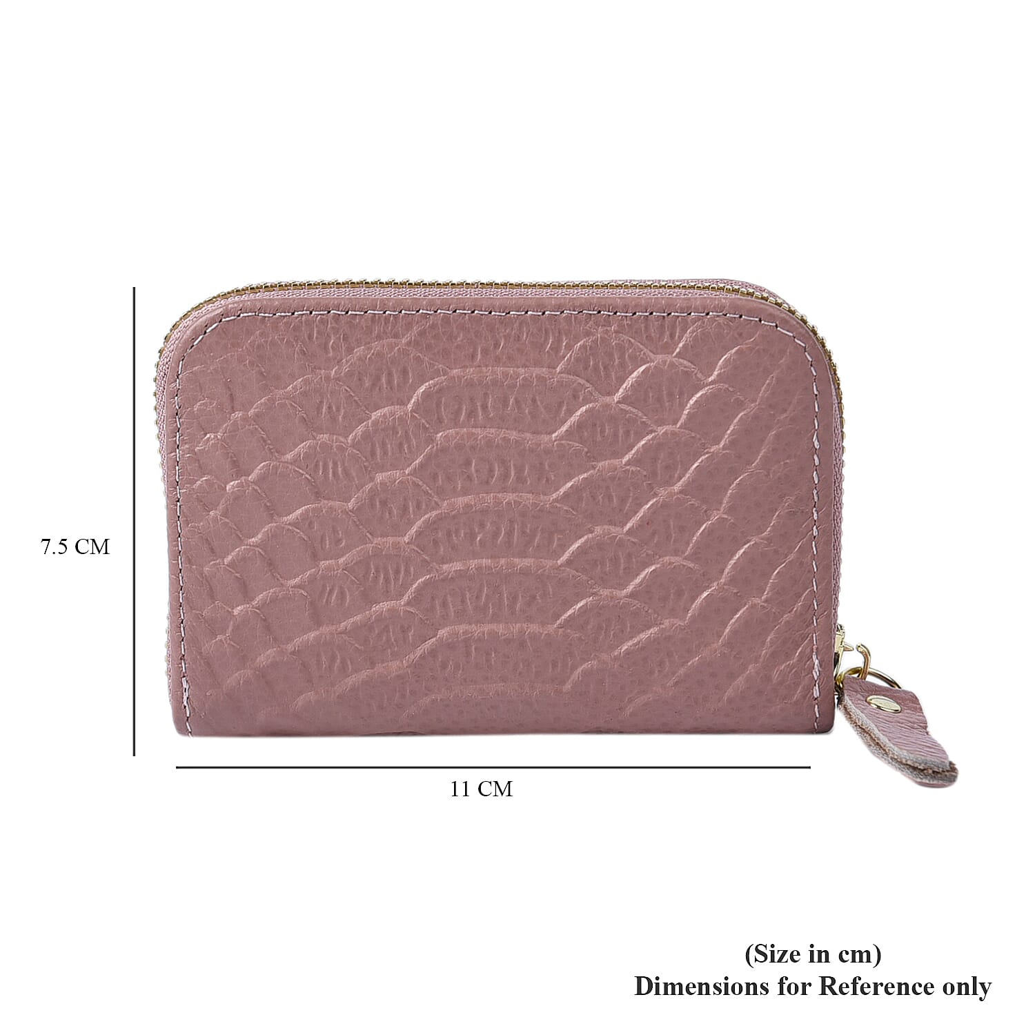 Closeout Deal Genuine Leather Snake Skin Embossed Wallet (Size 11x7 cm) - Pink