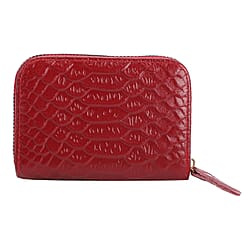 Closeout Deal Genuine Leather Snake Skin Pattern Wallet - Black