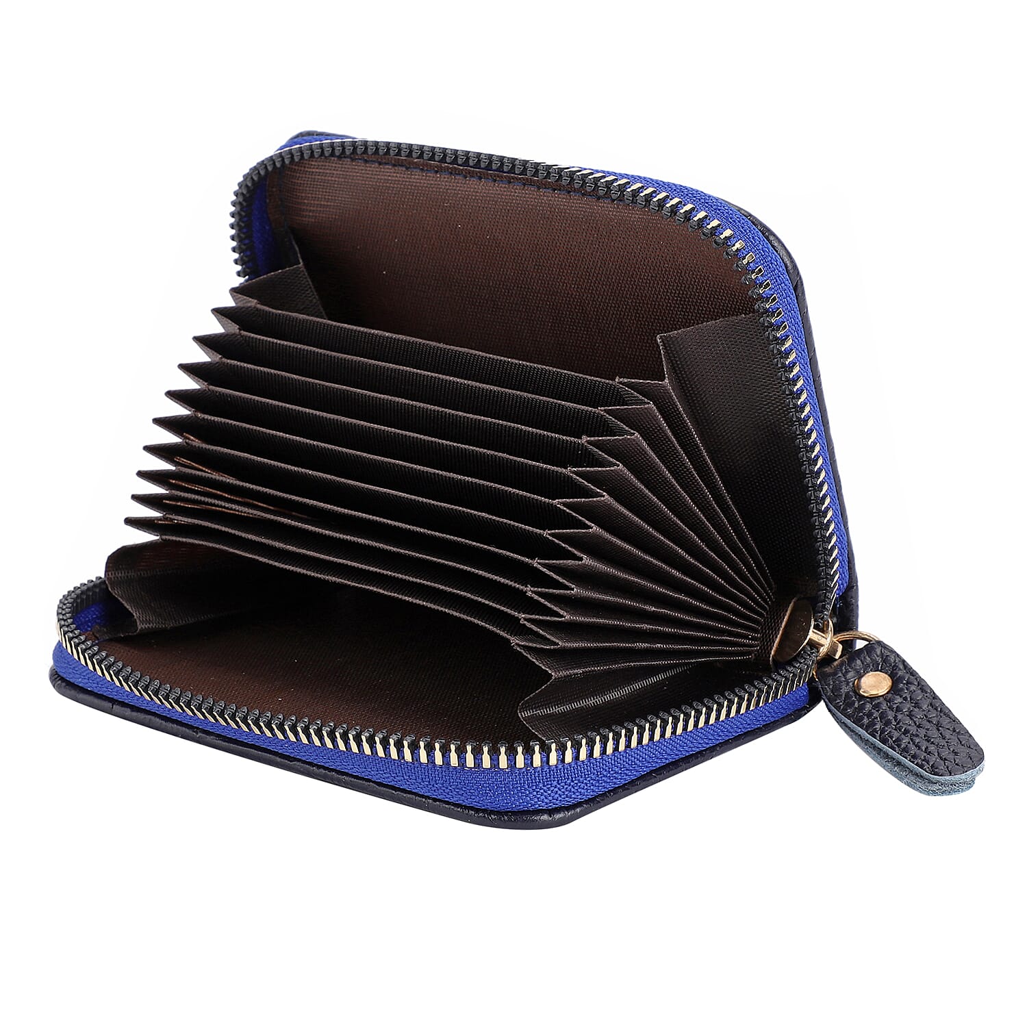 Closeout Deal Genuine Leather Snake Skin Embossed Wallet (Size 11x7 cm) - Navy