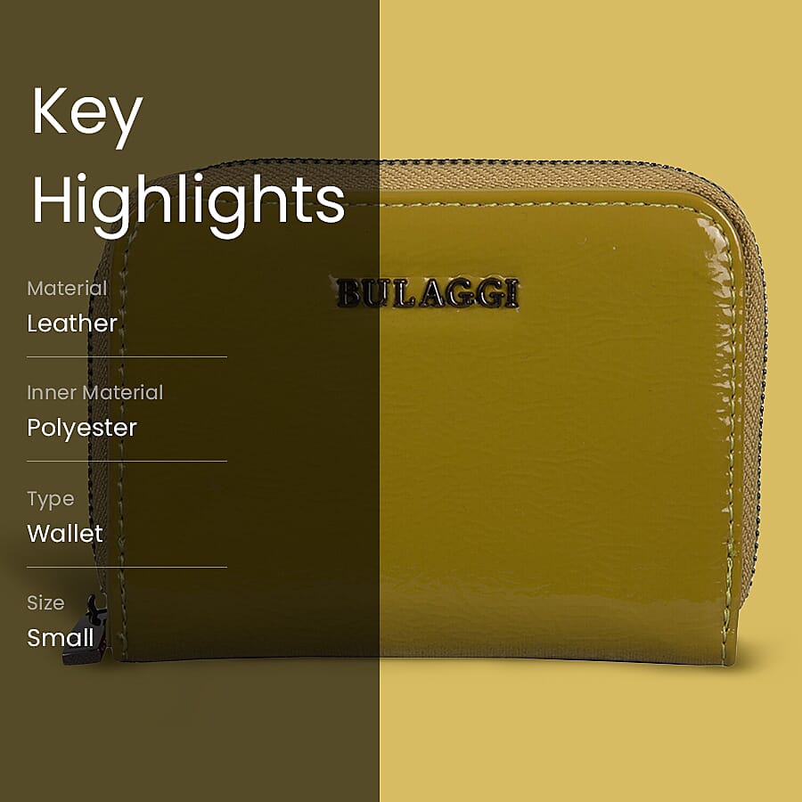 Bulaggi Collection - Acacia Small Wallet with Zipper Closure (Size 12x9x2 cm) - Lime