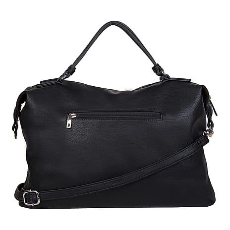 Bulaggi Collection - Wave Duffle Bag with Zipper Closure and Detachable Shoulder Strap (Size 40x26x17 cm) - Black