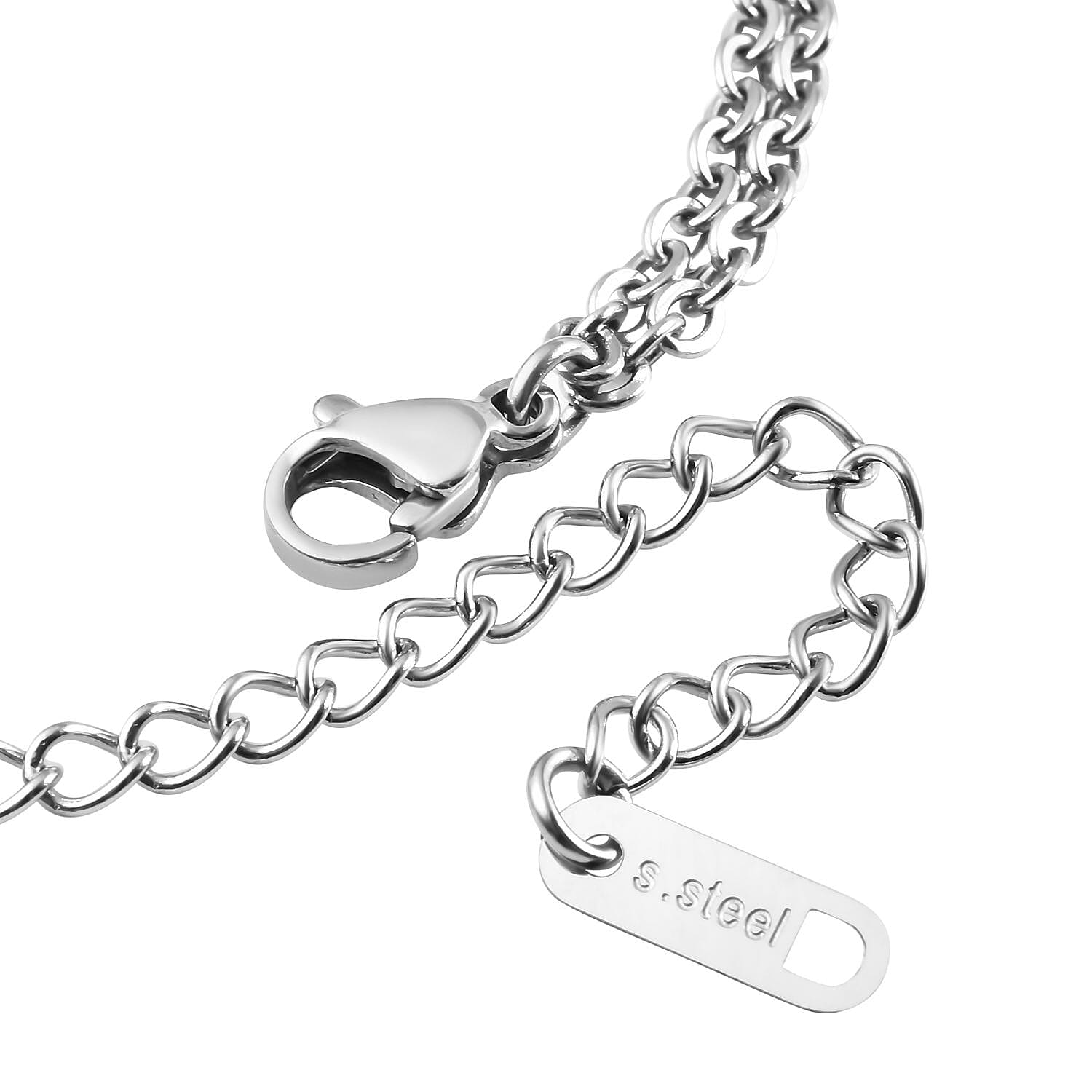 Simulated Diamond Infinity Bracelet (Size - 7 With 2 Inch Extender) in Stainless Steel