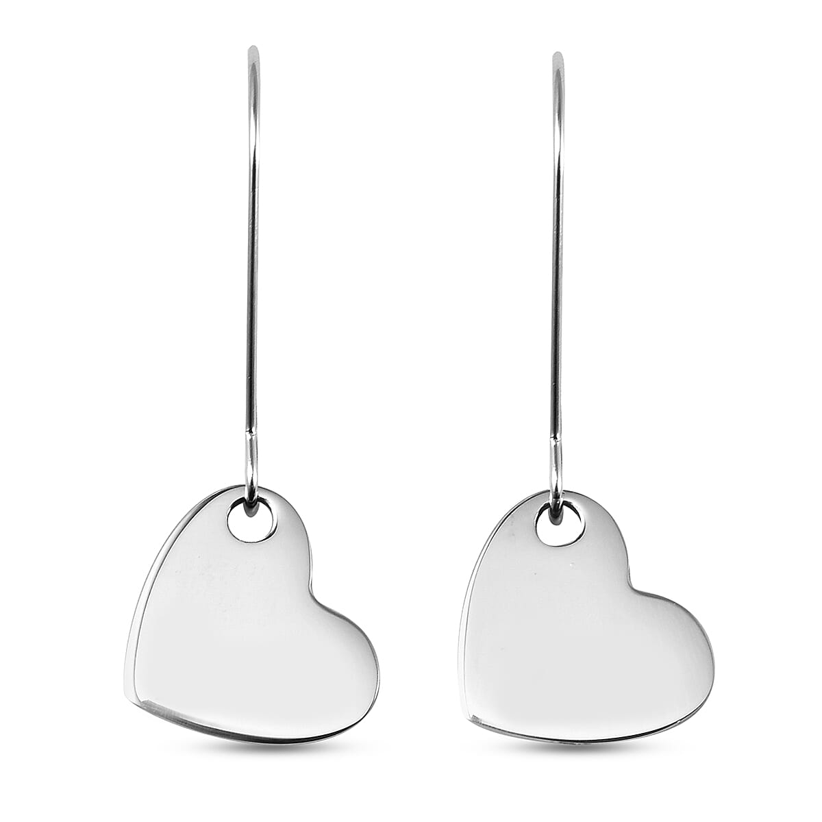 Heart Charm Earrings in Stainless Steel