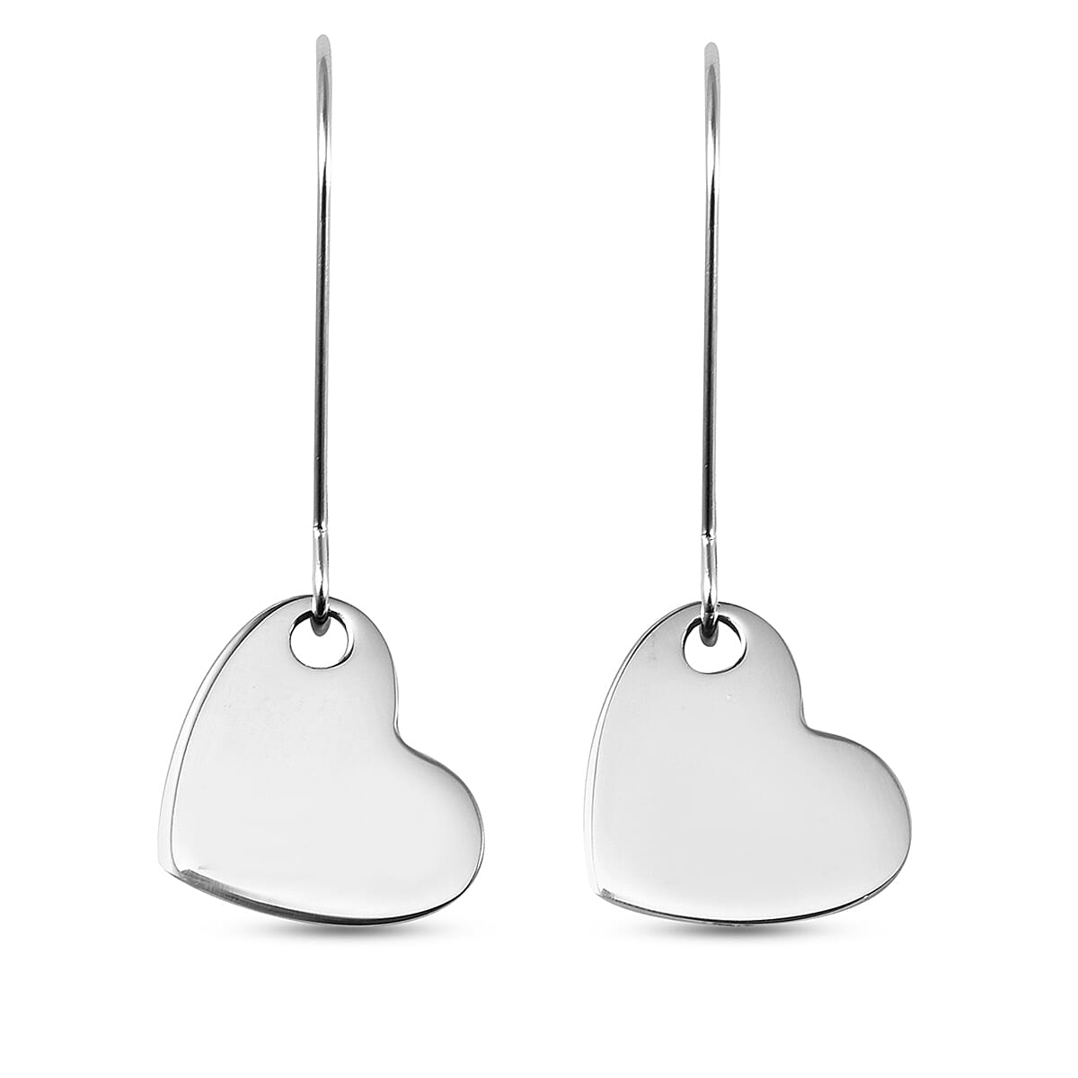 Heart Charm Earrings in Stainless Steel